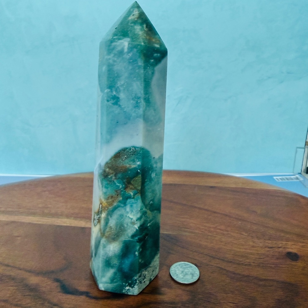 Ocean Jasper 6side Obelisk Generator Tower Crystal Joy Healing Energy Chakra Gri